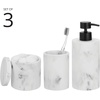 image:imagemDesign Resin 3Piece Bathroom Vanity Countertop Accessories  Soap Dispenser Tumbler Rinsing Cup and Canister Holder Sets  Complete Modern Counter Aesthetic  Set of 3  BlackMarble