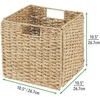 image:imagemDesign Seagrass Woven Cube Basket Organizer with Handles  Storage for Bedroom Office Living Room Bathroom Perfect for Cubby Storage Units  Hold Blankets Magazines Books  4 Pack  NaturalTanNatural