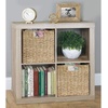 image:imagemDesign Seagrass Woven Cube Basket Organizer with Handles  Storage for Bedroom Office Living Room Bathroom Perfect for Cubby Storage Units  Hold Blankets Magazines Books  4 Pack  NaturalTanNatural