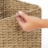 image:imagemDesign Seagrass Woven Cube Basket Organizer with Handles  Storage for Bedroom Office Living Room Bathroom Perfect for Cubby Storage Units  Hold Blankets Magazines Books  4 Pack  NaturalTanNatural