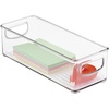 image:imagemDesign Small Plastic Office Storage Container Bins with Handles for Organization in Filing Cabinet Closet Shelf or Desk Drawers Organizer for Notes Pens Pencils Ligne Collection Clear
