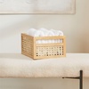 image:imagemDesign Small Wooden Rectangular Bin Natural Cane Organizer Storage Bin Box with BuiltIn Handles for Kitchen Storage Pantry Counter or Cabinet Organizer Multipurpose Organizing Bin  Natural