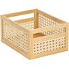 image:imagemDesign Small Wooden Rectangular Bin Natural Cane Organizer Storage Bin Box with BuiltIn Handles for Kitchen Storage Pantry Counter or Cabinet Organizer Multipurpose Organizing Bin  Natural