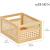 image:imagemDesign Small Wooden Rectangular Bin Natural Cane Organizer Storage Bin Box with BuiltIn Handles for Kitchen Storage Pantry or Cabinet Organizer Multipurpose Organizing Bin 3 Pack Natural
