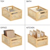 image:imagemDesign Small Wooden Rectangular Organizer Natural Cane Storage Bin Box with BuiltIn Handles for Kitchen Pantry or Cabinet Multipurpose Organizing Bin 6 Pack Natural