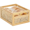 image:imagemDesign Small Wooden Rectangular Organizer Natural Cane Storage Bin Box with BuiltIn Handles for Kitchen Pantry or Cabinet Multipurpose Organizing Bin 6 Pack Natural