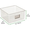 image:imagemDesign Square Steel Wired Storage Organizer Bin Baskets with Label Slot for Kitchen Pantry Cabinet Organizing Holder for Food Drinks Snacks Produce Omaha Collection 8 Pack Satin
