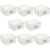 image:imagemDesign Square Steel Wired Storage Organizer Bin Baskets with Label Slot for Kitchen Pantry Cabinet Organizing Holder for Food Drinks Snacks Produce Omaha Collection 8 Pack Satin