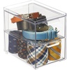 image:imagemDesign Stackable Storage Containers Box with 2 PullOut Drawers  Stacking Plastic Drawer Bins for Closet Organization Linen Coat Bedroom or Entryway Closets  Lumiere Collection  4 Pack Clear8 x 6 x 75 Pack of 4