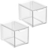 image:imagemDesign Stackable Storage Containers Box with 2 PullOut Drawers  Stacking Plastic Drawer Bins for Closet Organization Linen Coat Bedroom or Entryway Closets  Lumiere Collection  4 Pack Clear8 x 6 x 6 Pack of 2