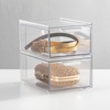 image:imagemDesign Stackable Storage Containers Box with 2 PullOut Drawers  Stacking Plastic Drawer Bins for Closet Organization Linen Coat Bedroom or Entryway Closets  Lumiere Collection  4 Pack Clear8 x 6 x 4 Pack of 2