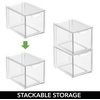image:imagemDesign Stackable Storage Containers Box with 2 PullOut Drawers  Stacking Plastic Drawer Bins for Closet Organization Linen Coat Bedroom or Entryway Closets  Lumiere Collection  4 Pack Clear8 x 6 x 6 Pack of 4