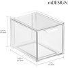 image:imagemDesign Stackable Storage Containers Box with 2 PullOut Drawers  Stacking Plastic Drawer Bins for Closet Organization Linen Coat Bedroom or Entryway Closets  Lumiere Collection  4 Pack Clear8 x 6 x 6 Pack of 2
