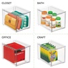 image:imagemDesign Stackable Storage Containers Box with 2 PullOut Drawers  Stacking Plastic Drawer Bins for Closet Organization Linen Coat Bedroom or Entryway Closets  Lumiere Collection  4 Pack Clear8 x 6 x 6 Pack of 4
