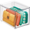 image:imagemDesign Stackable Storage Containers Box with 2 PullOut Drawers  Stacking Plastic Drawer Bins for Closet Organization Linen Coat Bedroom or Entryway Closets  Lumiere Collection  4 Pack Clear8 x 6 x 6 Pack of 4
