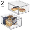 image:imagemDesign Stackable Storage Containers Box with 2 PullOut Drawers  Stacking Plastic Drawer Bins for Closet Organization Linen Coat Bedroom or Entryway Closets  Lumiere Collection  4 Pack Clear8 x 6 x 4 Pack of 2