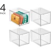 image:imagemDesign Stackable Storage Containers Box with 2 PullOut Drawers  Stacking Plastic Drawer Bins for Closet Organization Linen Coat Bedroom or Entryway Closets  Lumiere Collection  4 Pack Clear8 x 6 x 6 Pack of 4