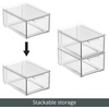 image:imagemDesign Stackable Storage Containers Box with 2 PullOut Drawers  Stacking Plastic Drawer Bins for Closet Organization Linen Coat Bedroom or Entryway Closets  Lumiere Collection  4 Pack Clear8 x 6 x 4 Pack of 2