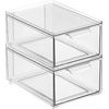 image:imagemDesign Stackable Storage Containers Box with 2 PullOut Drawers  Stacking Plastic Drawer Bins for Closet Organization Linen Coat Bedroom or Entryway Closets  Lumiere Collection  4 Pack Clear8 x 6 x 4 Pack of 2
