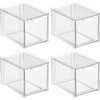 image:imagemDesign Stackable Storage Containers Box with 2 PullOut Drawers  Stacking Plastic Drawer Bins for Closet Organization Linen Coat Bedroom or Entryway Closets  Lumiere Collection  4 Pack Clear8 x 6 x 6 Pack of 4