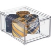 image:imagemDesign Stackable Storage Containers Box with 2 PullOut Drawers  Stacking Plastic Drawer Bins for Closet Organization Linen Coat Bedroom or Entryway Closets  Lumiere Collection  4 Pack Clear8 x 6 x 4 Pack of 2