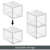 image:imagemDesign Stackable Storage Containers Box with 2 PullOut Drawers  Stacking Plastic Drawer Bins for Closet Organization Linen Coat Bedroom or Entryway Closets  Lumiere Collection  4 Pack Clear8 x 6 x 6 Pack of 2