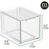 image:imagemDesign Stackable Storage Containers Box with 2 PullOut Drawers  Stacking Plastic Drawer Bins for Closet Organization Linen Coat Bedroom or Entryway Closets  Lumiere Collection  4 Pack Clear8 x 6 x 6 Pack of 4