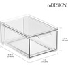 image:imagemDesign Stackable Storage Containers Box with 2 PullOut Drawers  Stacking Plastic Drawer Bins for Closet Organization Linen Coat Bedroom or Entryway Closets  Lumiere Collection  4 Pack Clear8 x 6 x 4 Pack of 2