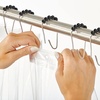 image:imagemDesign Steel Metal EasyGlide Roller Ball Shower Curtain Rings  Bathroom Shower Curtain and Curtain Liner Rolling Ring Hooks for Shower Rod Guest Bath and Powder Room  12 Rings  GrayBlack