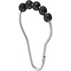 image:imagemDesign Steel Metal EasyGlide Roller Ball Shower Curtain Rings  Bathroom Shower Curtain and Curtain Liner Rolling Ring Hooks for Shower Rod Guest Bath and Powder Room  12 Rings  GrayBlack
