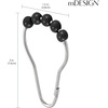 image:imagemDesign Steel Metal EasyGlide Roller Ball Shower Curtain Rings  Bathroom Shower Curtain and Curtain Liner Rolling Ring Hooks for Shower Rod Guest Bath and Powder Room  12 Rings  GrayBlack