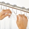 image:imagemDesign Steel Metal EasyGlide Roller Ball Shower Curtain Rings  Bathroom Shower Curtain and Curtain Liner Rolling Ring Hooks for Shower Rod Guest Bath and Powder Room  12 Rings  GraySilver