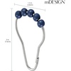 image:imagemDesign Steel Metal EasyGlide Roller Ball Shower Curtain Rings  Bathroom Shower Curtain and Curtain Liner Rolling Ring Hooks for Shower Rod Guest Bath and Powder Room  12 Rings  GrayNavy