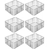 image:imagemDesign Steel Metal Wire Kitchen Food Storage Organizer Bin Basket for Pantry Organization  Wired Farmhouse Basket with Handle for Shelves  Carson Collection  6 Pack Chrome