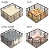 image:imagemDesign Steel Metal Wire Kitchen Food Storage Organizer Bin Basket for Pantry Organization  Wired Farmhouse Basket with Handle for Shelves  Carson Collection  6 Pack Bronze