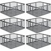 image:imagemDesign Steel Metal Wire Kitchen Food Storage Organizer Bin Basket for Pantry Organization  Wired Farmhouse Basket with Handle for Shelves  Carson Collection  6 Pack Dark Gray