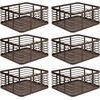 image:imagemDesign Steel Metal Wire Kitchen Food Storage Organizer Bin Basket for Pantry Organization  Wired Farmhouse Basket with Handle for Shelves  Carson Collection  6 Pack Bronze