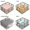 image:imagemDesign Steel Metal Wire Kitchen Food Storage Organizer Bin Basket for Pantry Organization  Wired Farmhouse Basket with Handle for Shelves  Carson Collection  6 Pack Dark Gray