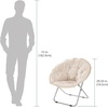 image:imagemDesign Urban Papasan Folding Moon Chair  Large Saucer UFO Chair with Collapsible Metal Frame  Fuzzy Foldable Dish Seat for Home Office Living Room Dorm Room and Bedroom  BeigeSilverBeigeSilver