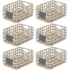 image:imagemDesign Water Hyacinth Open Weave Household Basket with Builtin Chalkboard Label for Storage in Bedroom Bathroom Office  Hold Clothes Blankets Linens Accessories  6 Pack  Gray Wash