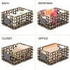 image:imagemDesign Water Hyacinth Open Weave Household Basket with Builtin Chalkboard Label for Storage in Bedroom Office  Hold Clothes Blankets Linens Accessories  6 Pack  Black Wash