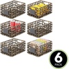 image:imagemDesign Water Hyacinth Open Weave Household Basket with Builtin Chalkboard Label for Storage in Bedroom Office  Hold Clothes Blankets Linens Accessories  6 Pack  Black Wash