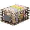 image:imagemDesign Water Hyacinth Open Weave Household Basket with Builtin Chalkboard Label for Storage in Bedroom Office  Hold Clothes Blankets Linens Accessories  6 Pack  Black Wash
