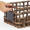 image:imagemDesign Water Hyacinth Open Weave Household Basket with Builtin Chalkboard Label for Storage in Bedroom Office  Hold Clothes Blankets Linens Accessories  6 Pack  Brown Wash