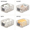 image:imagemDesign Water Hyacinth Open Weave Household Basket with Builtin Chalkboard Label for Storage in Bedroom Office  Hold Clothes Blankets Linens Accessories  6 Pack  White Wash