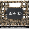 image:imagemDesign Water Hyacinth Open Weave Household Basket with Builtin Chalkboard Label for Storage in Bedroom Office  Hold Clothes Blankets Linens Accessories  6 Pack  Black Wash