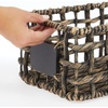image:imagemDesign Water Hyacinth Open Weave Household Basket with Builtin Chalkboard Label for Storage in Bedroom Office  Hold Clothes Blankets Linens Accessories  6 Pack  Black Wash