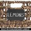 image:imagemDesign Water Hyacinth Open Weave Household Basket with Builtin Chalkboard Label for Storage in Bedroom Office  Hold Clothes Blankets Linens Accessories  6 Pack  Brown Wash
