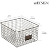image:imagemDesign Wide Metal Farmhouse Storage Organizer Bin Baskets with Label Slot for Closet Cabinet Cupboard  Wire Organizing Basket Holds Clothing Linens Shoes Omaha Collection 4 Pack Bronze