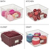 image:imagemDesign Wide Metal Farmhouse Storage Organizer Bin Baskets with Label Slot for Closet Cabinet Cupboard  Wire Organizing Basket Holds Clothing Linens Shoes Omaha Collection 4 Pack Satin